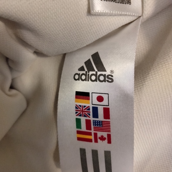 Adidas Womens Full Zip Jacket Coat Warm Soft Sporty Pockets Cream Off White L - Picture 12 of 12